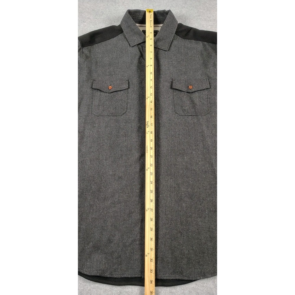 Williams & Kent  100% Wool Flannel Button Up Shirt Mens XXLarge Black Gray Flaw - Picture 6 of 11